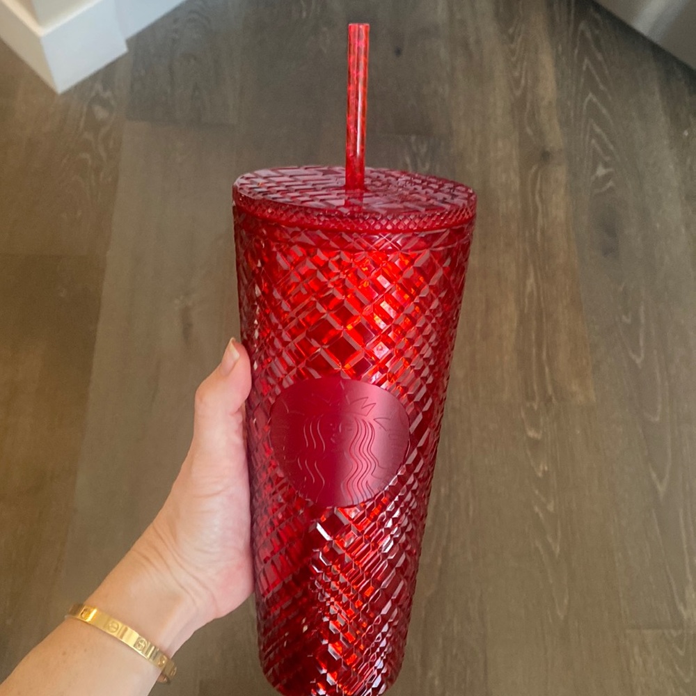Red Starbucks tumbler